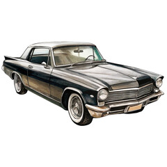 Fototapeta premium illustration of old cars