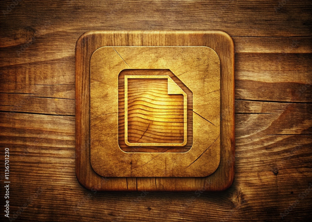 Poster vintage style log file symbol with rounded corners and bold outline for digital archive and data man
