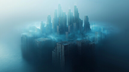 Fototapeta premium Cybersecurity incident response plan for threat hunting in urban landscapes futuristic city environment