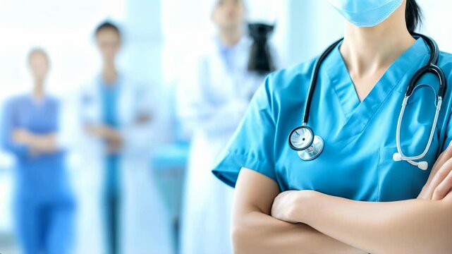 Medical doctor, surgeon, and anesthetist in a medical clinic or the ER, providing emergency care, promoting teamwork and patient trust in the hospital environment.