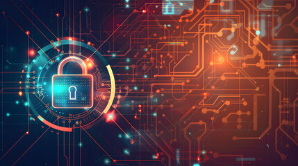 Fototapeta premium Digital Encryption for Cybersecurity and Data Privacy