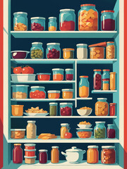 interior of a pantry, vector illustration