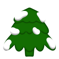 green christmas tree isolated on white