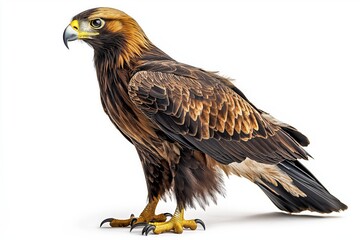 Obraz premium Studio photo of an eagle isolated against a white background. Wildlife and conservation concept, space for copy.