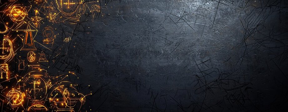 glowing patterns ancient symbols scat Glowing doodle battle formations with ancient symbols Tactical war markers in doodle style with glowing accents Hand-drawn battle formations