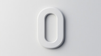 Minimalistic design featuring bold white number zero on light background, creating modern and clean aesthetic. This design emphasizes simplicity and elegance