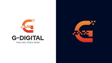 G Letter Tech Company Colorful Logo Design Template