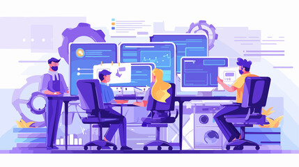Fototapeta premium Unified IT Team Working Mechanism with Dedication