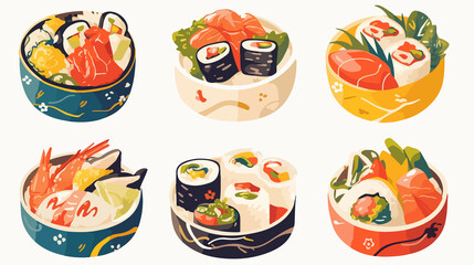 Naklejka premium Japanese Cuisine Restaurant Logo Template for Healthy East Dining Experience