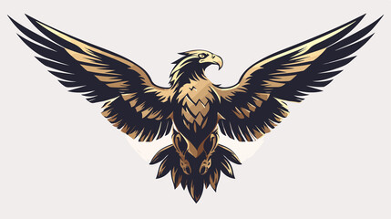 Obraz premium Luxury Gold Eagle Logo Template in Flat Vector Style Isolated