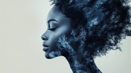 Beautiful woman with floral elements creating a captivating artistic expression