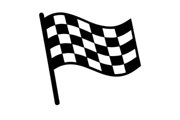 Finish flag symbol in simple vector style isolated on white