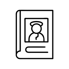 mystery novel icon, book lovers day line art, book lovers day icon - simple black line art icon of mystery novel, for book lovers day celebrations. book lovers day vector art.