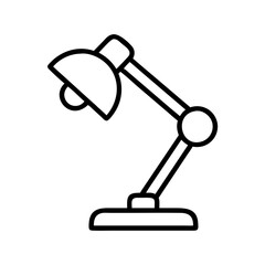 reading lamp icon, book lovers day line art, book lovers day icon - simple black line art icon of reading lamp, for book lovers day celebrations. book lovers day vector art.