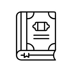 vintage book icon, book lovers day line art, book lovers day icon - simple black line art icon of vintage book, for book lovers day celebrations. book lovers day vector art.