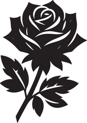 Obraz premium Rose Silhouette, Rose vector, Rose icon, Rose vector illustration design