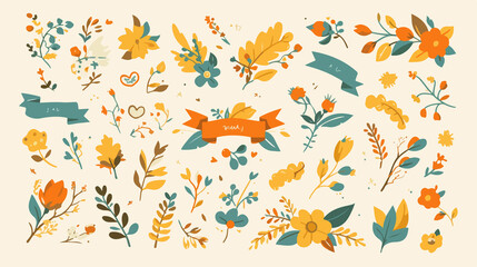 Modern Vector Set of Labels and Stickers in Flat Design Style