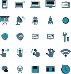 office ,Business icons set. Icons for business, management, finance, strategy, marketing.  