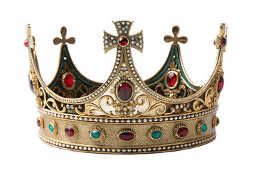 A king crown isolated on white background PNG.AI GENERATED
