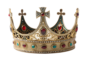 A king crown isolated on white background PNG.AI GENERATED