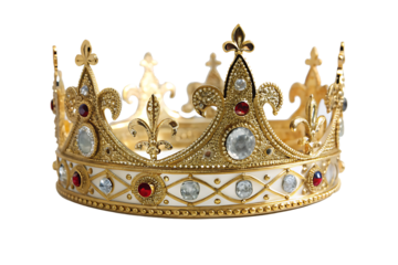 A king crown isolated on white background PNG.AI GENERATED