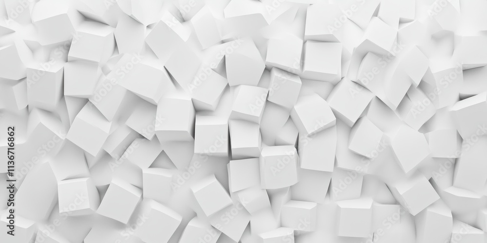 Aufkleber abstract texture of random white cubes creating a modern and minimalist visual experience for design