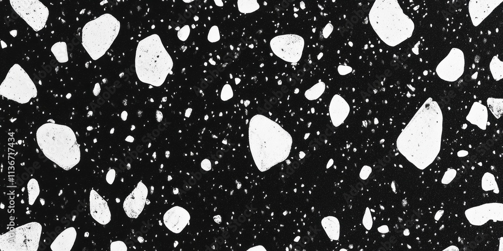 Aufkleber Falling snow texture on a black background with a dramatic contrast creating a serene winter atmosphere