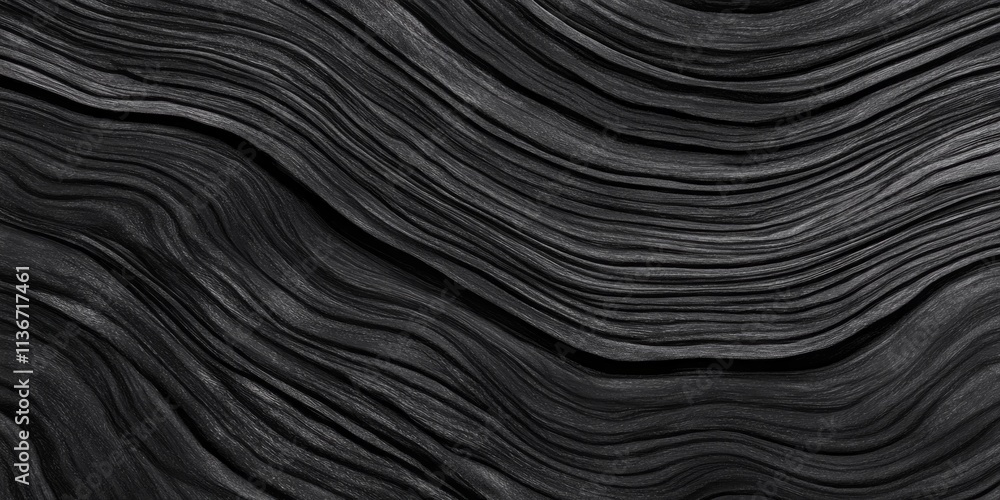 Poster intricate patterns of ebony wood reveal natural waves and textures in a close-up view