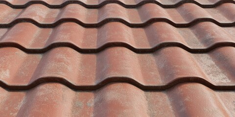 Textured surface of metal roof showcasing waves and rust patterns in natural light