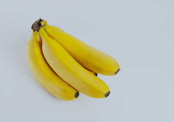 Bunch of ripe bananas isolated on white background.