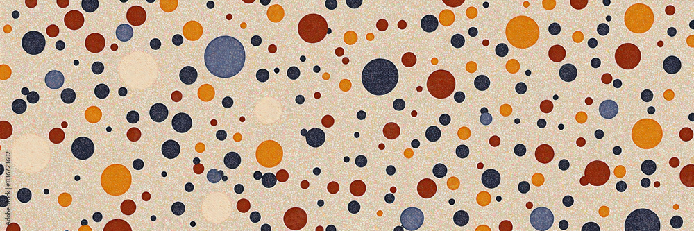 Poster a pattern of small circles in various colors. the circles are scattered across the image, creating a