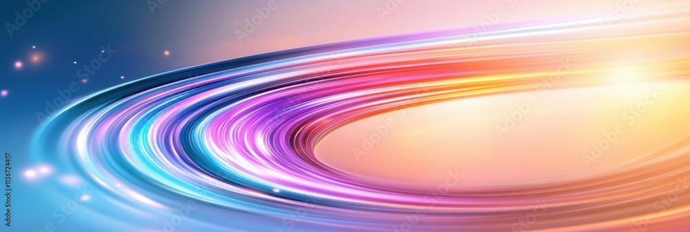 Poster Vibrant Cosmic Abstraction Exploring the Mysteries of Quantum Realms at Twilight