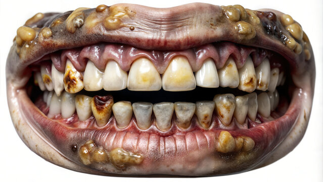 Rotten and Decayed Teeth: Depicting Neglect, Damage, and Unhealthy Dental Conditions