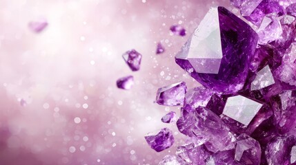 Fototapeta premium A bunch of purple crystals on a purple background