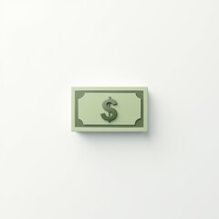 A minimalist design of a single dollar bill, centered against a plain white background. Simple and clean design with soft shadows adding depth to the image.