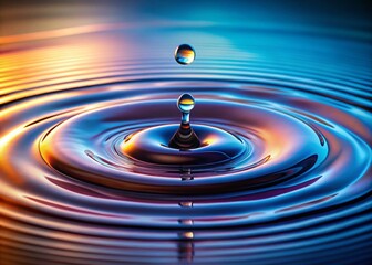 Water Drop Ripples, Nature Photography, Calm Water Surface, Circle Reflections, Liquid Texture, Still Water, Droplet Impact, Peaceful Scene, Serenity,  Clean Water, Ripple Effect, Macro Photography,  