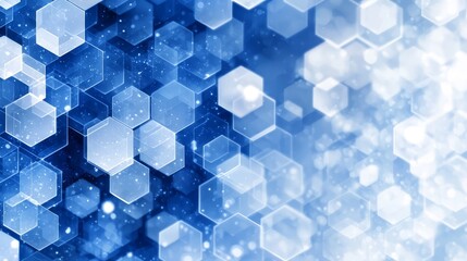 Naklejka premium A blue and white abstract background with hexagons