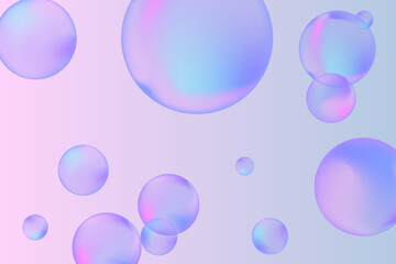 Modern realistic water bubbles, great design for any purposes. Vector illustration background. Abstract background. Banner, flyer. Creative design. Vector template.