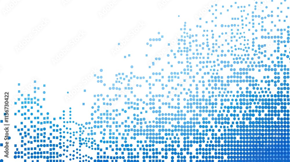Poster abstract blue dot gradient design, creating a visually appealing digital background.