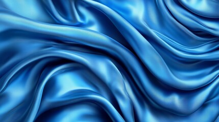 Obraz premium A close up shot of a blue satin fabric