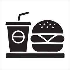 Delicious Burger and Soda Combo Meal Vector Illustration