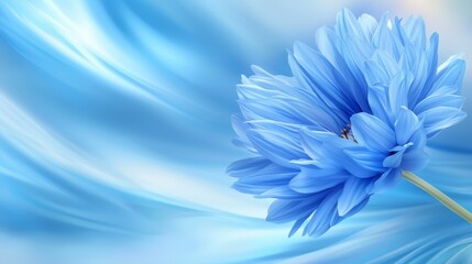 Obraz premium A single blue flower on a blue background