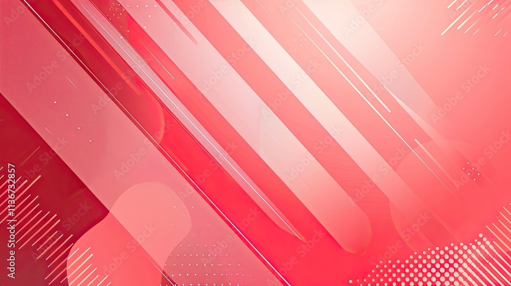 Poster abstract design featuring red tones and dynamic lines for visual impact.