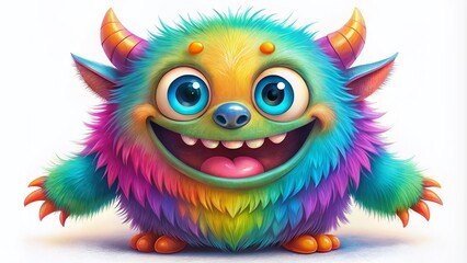 Naklejka premium Whimsical Monster Illustrations: Cute Cartoon Creatures for Kids' Designs