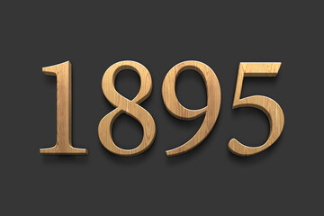 3D wooden logo of number 1895 on dark grey background.