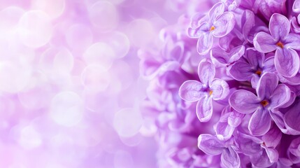 Fototapeta premium A bunch of purple lilac flowers on a purple background