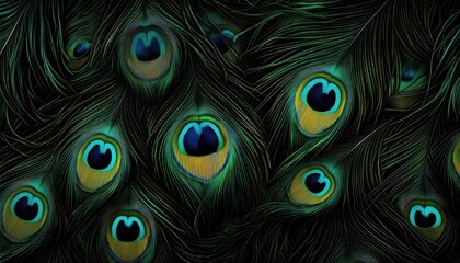 Obraz premium Artistic representation of peacock feathers.