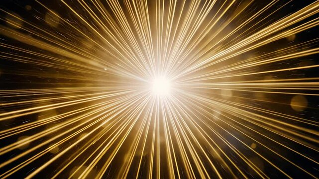Bright Starburst Explosion Vector Illustration with Light Rays and Fractal Patterns in Orange and Yellow