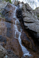 Shirlak waterfall. Chuisky tract (or Chuya Highway), Altai republic, Russia