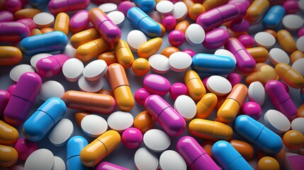 Colorful Medical Pills and Tablets